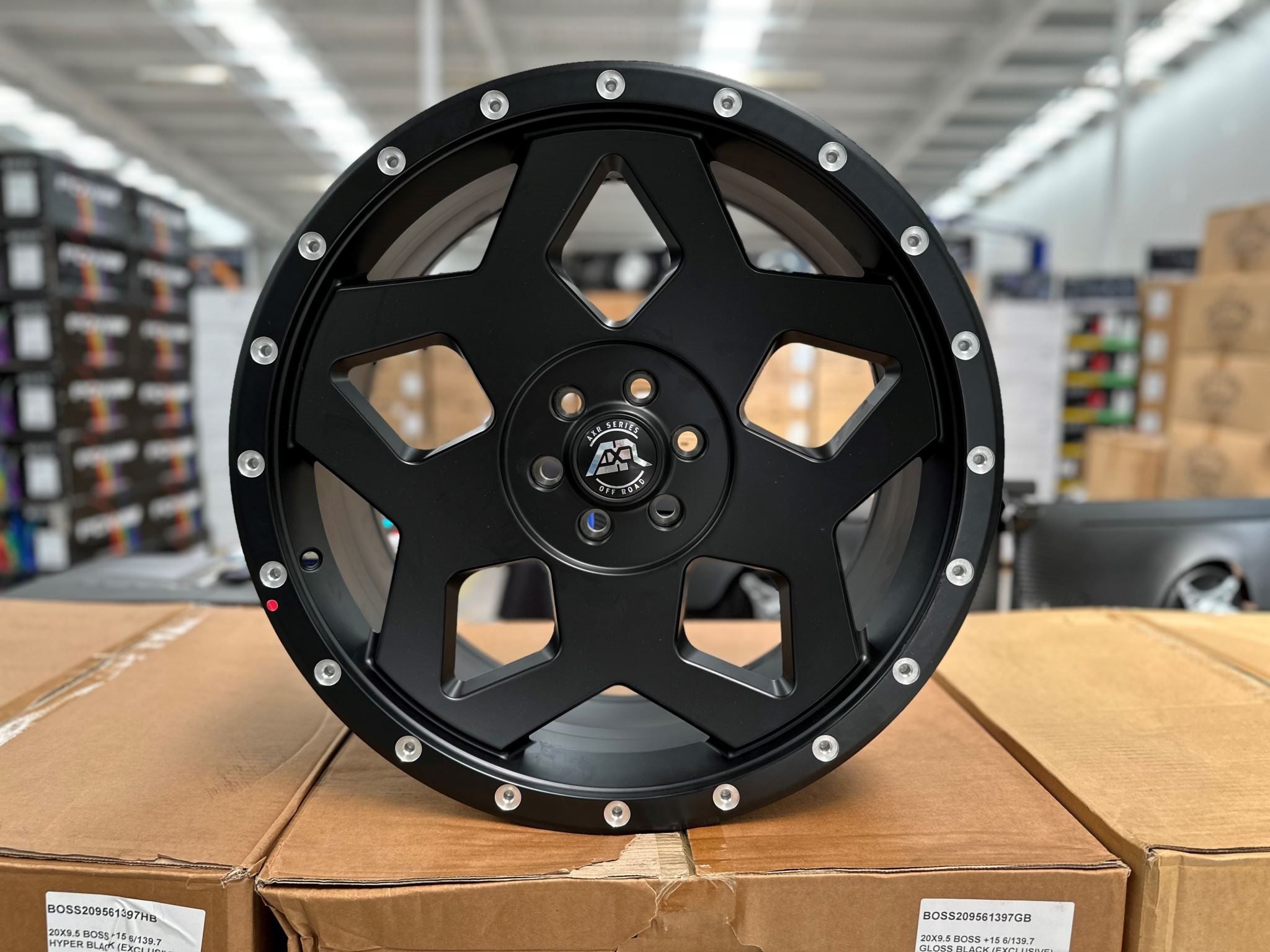 20X9 AXR BARRETT OFFROAD 30P 6X114.3 - MATTE BLACK MILLED DIMPLES - SET OF 4