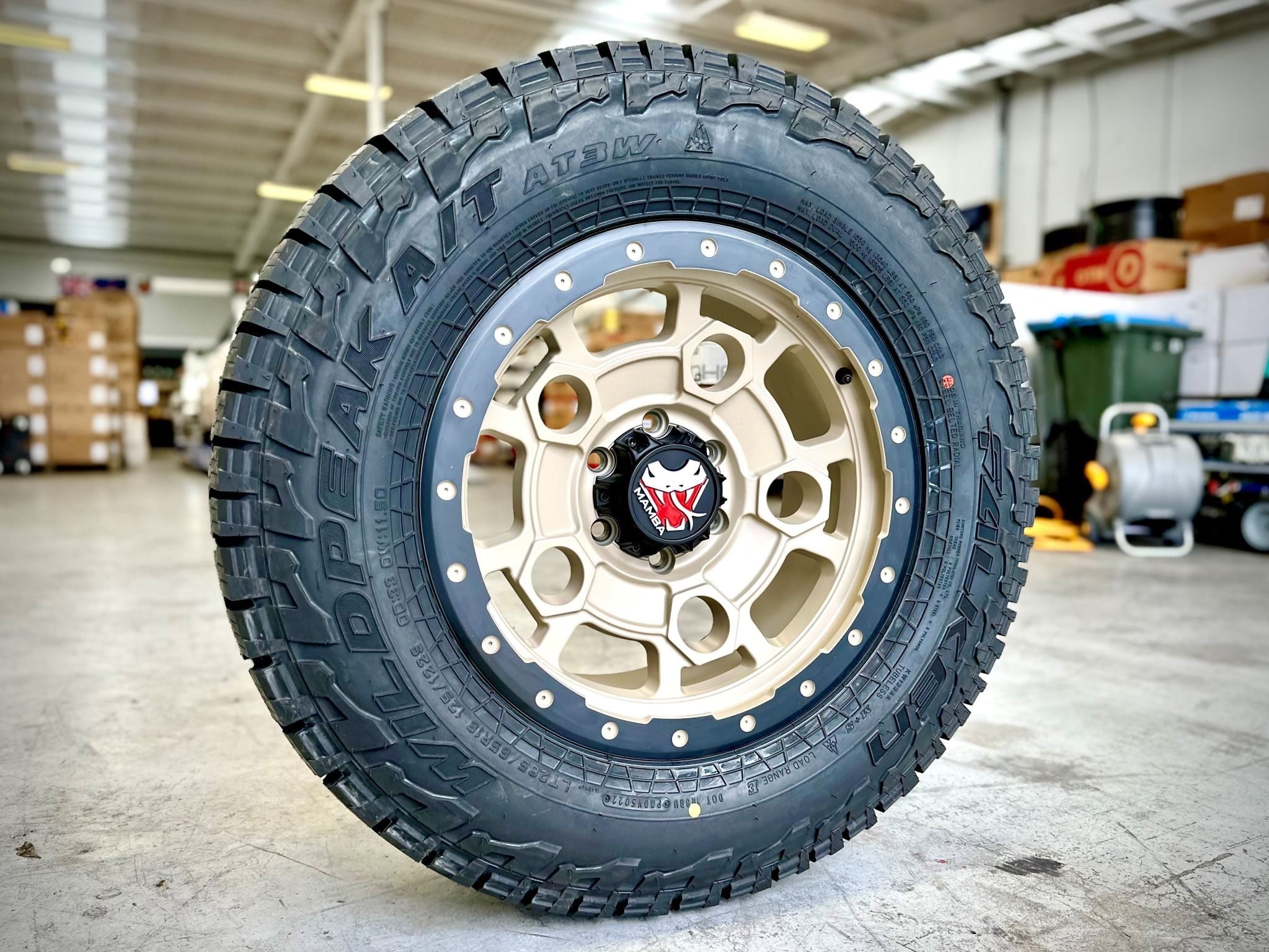 18X9 MAMBA M26 MOJAVE +12P 6X139.7 SAND - SET WITH 285/65r18 FALKEN AT3W TYRES