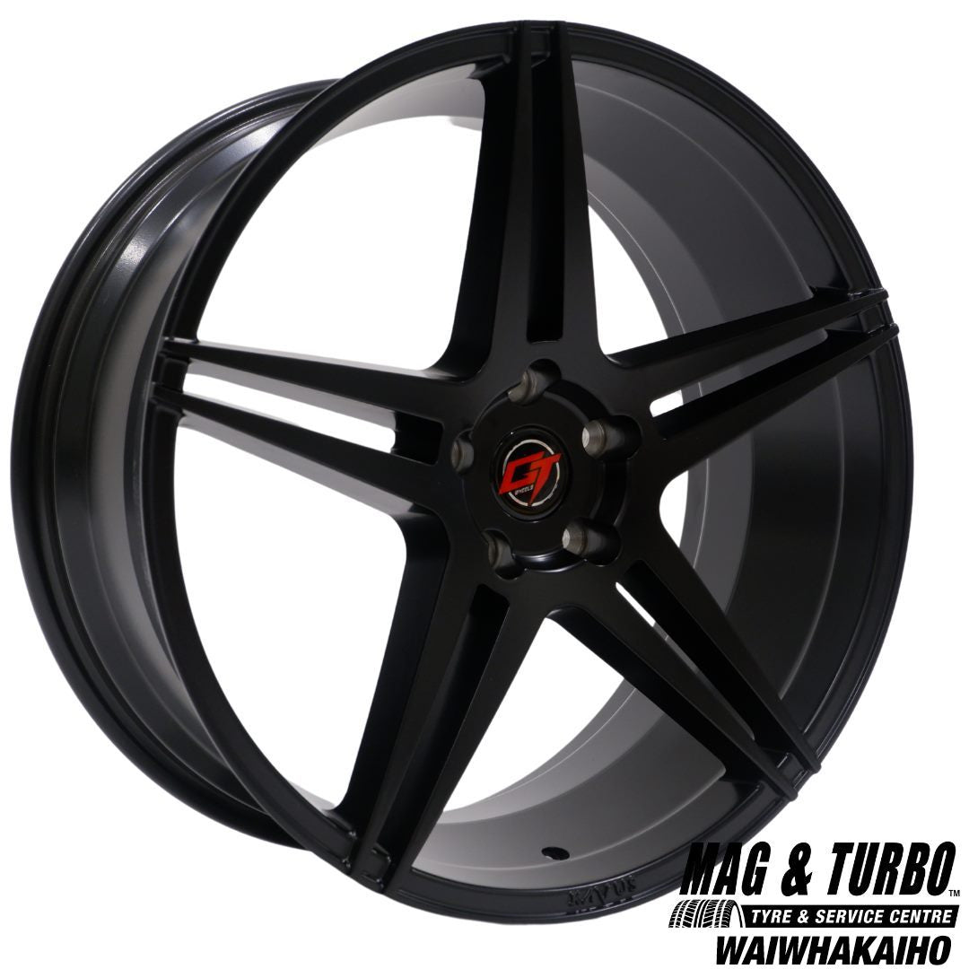 20x8.5 GT DIVE 5X114.3 35P SATIN BLACK - SET OF 4