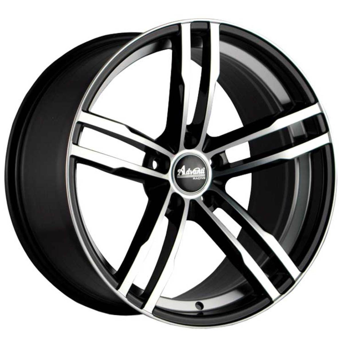 18X8 ADVANTI GENEVA 38P 5X114.3 73.1 GLOSS BLACK MACHINE FACE - SET OF 4