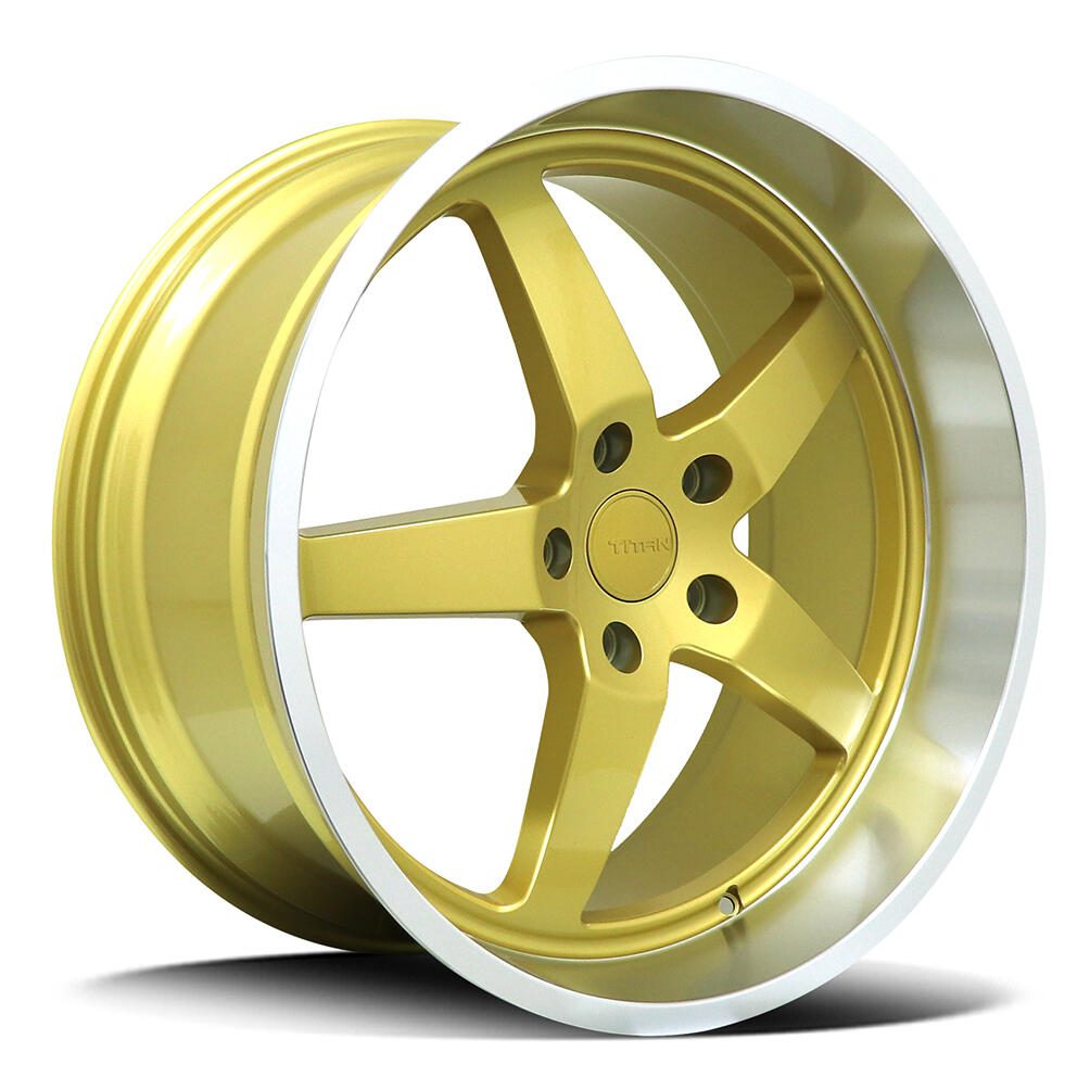 20X8.5 DIEZEL TT-2 TITAN 35P 5X114.3 73.1CB GOLD POLISHED LIP - SET OF 4