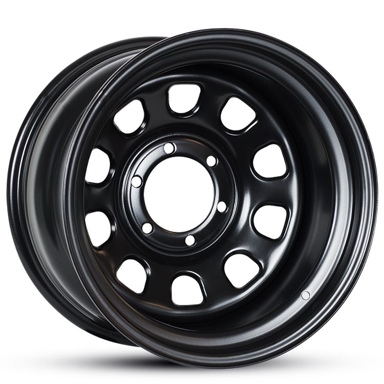 17X8 DTECH XT STEEL WHEELS - 6X139.7 12P - MATTE BLACK - MAG & TURBO - SET OF 4