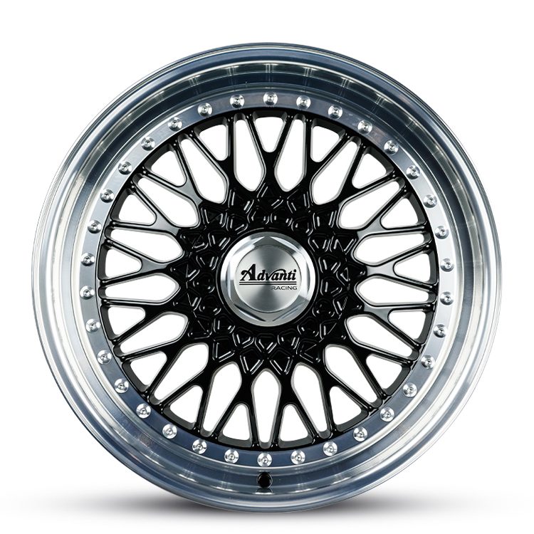 18X8 ADVANTI EURO 35P 5X114.3 5X120 GLOSS BLACK MACHINE LIP - SET OF 4