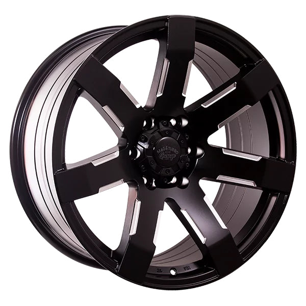 20X9.5 MTG FLEX 15P 6X139.7 SATIN BLACK MILLED EDGE - SET OF 4