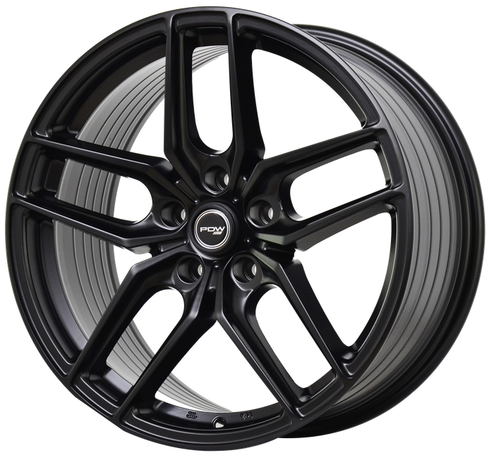 20X8.5 PDW ROTARY 40P 5X114.3 73.1 SATIN BLACK - SET OF 4