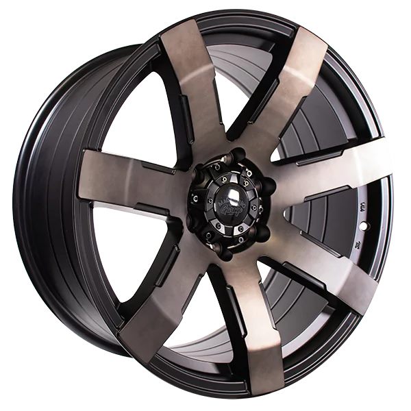 20X9.5 MTG FLEX 15P 6X139.7 SATIN BLACK MACHINE FACE TINT - SET OF 4