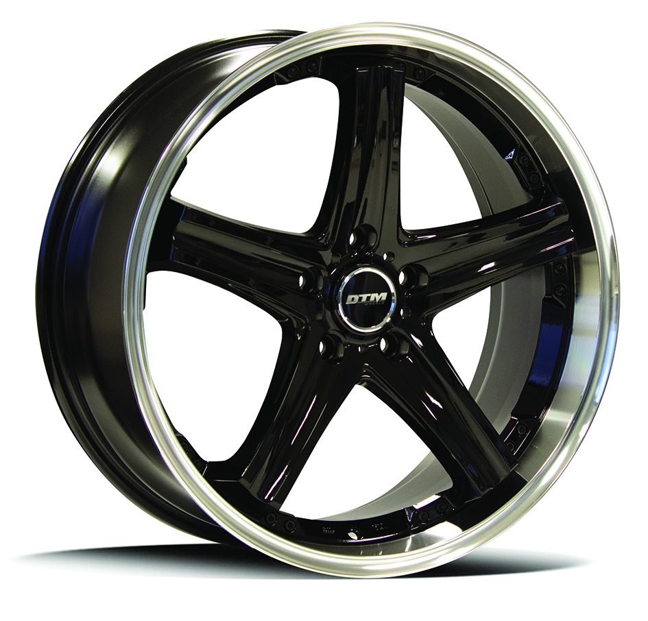 18X8 DTM 3133 OTTO 72.6 5X120 38P BLACK POLISHED LIP - SET OF 4