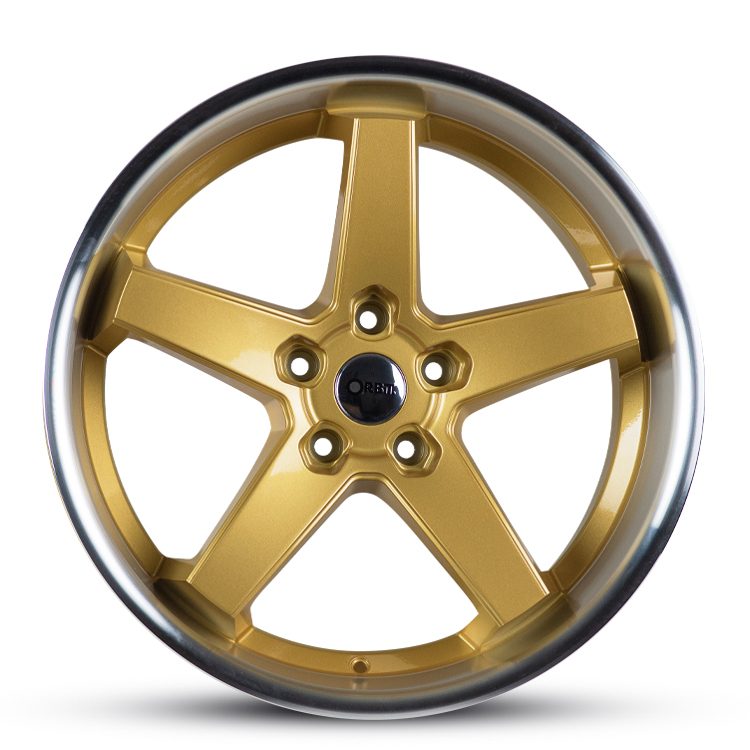 20X10 ORBIT FORM 5X120 GLOSS GOLD POLISHED LIP - COMMODORE FITMENT - SET OF 4