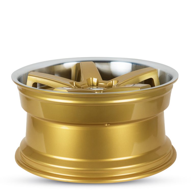20X10 ORBIT FORM 5X120 GLOSS GOLD POLISHED LIP - COMMODORE FITMENT - SET OF 4