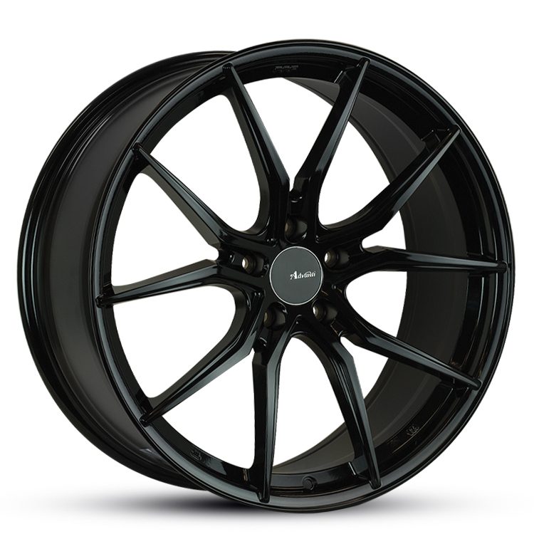20X8.5 ADVANTI RACING DST N717 73.1CB 40P 5X114.3 GLOSS BLACK - SET OF 4