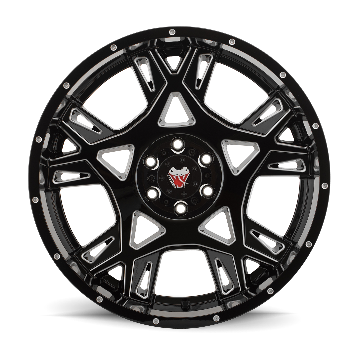 18x9 Mamba M24 -12p negative Offset 6x139.7 Gloss Black Milled Edge