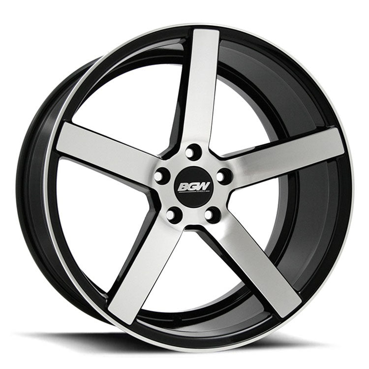 19X8.5 BGW TORQUE 35P 73.1 5X114.3 GLOSS BLACK MACHINED FACE GBMF - SET OF 4