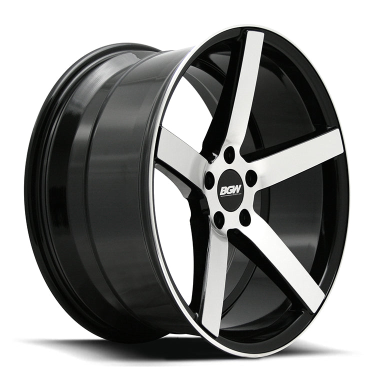 19X8.5 BGW TORQUE 35P 73.1 5X114.3 GLOSS BLACK MACHINED FACE GBMF - SET OF 4