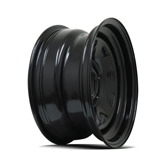 Diezel A17 8-SPOKE STEEL - NZ STOCK CAR APPROVED (NO VALVE HOLE) - Black