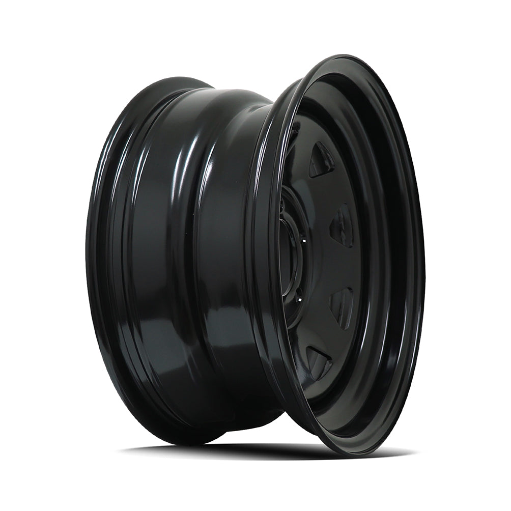 Diezel A17 8-SPOKE STEEL - NZ STOCK CAR APPROVED (NO VALVE HOLE) - Black
