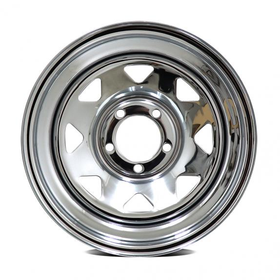 Diezel A17 8-SPOKE STEEL - NZ STOCK CAR APPROVED (NO VALVE HOLE) - Chrome