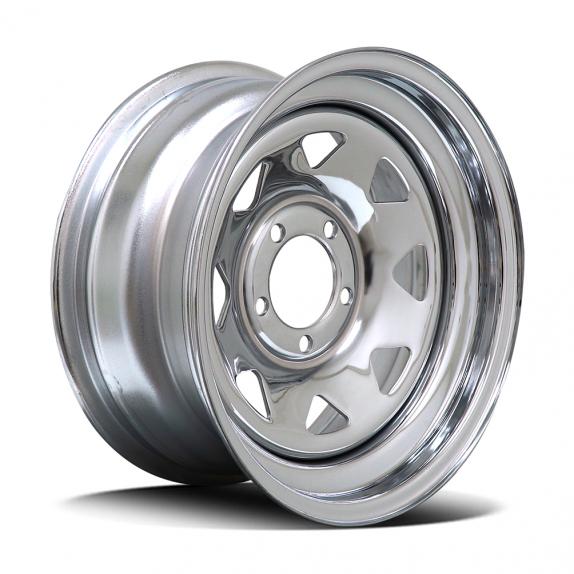 Diezel A17 8-SPOKE STEEL - NZ STOCK CAR APPROVED (NO VALVE HOLE) - Chrome